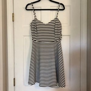 Striped Cutout Skater Dress